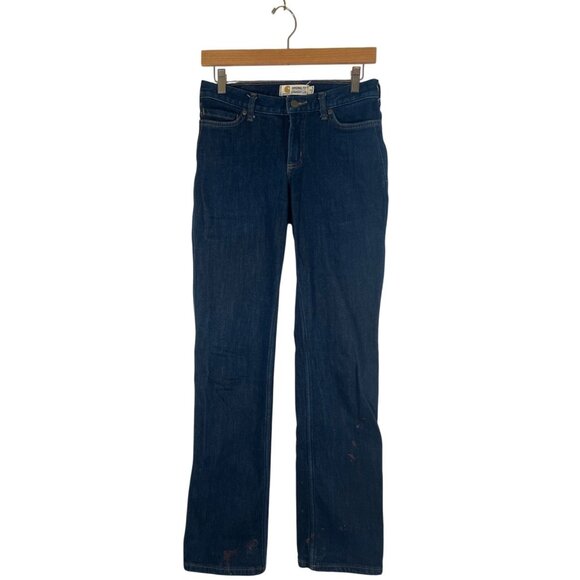 Carhartt Womens Size 2 Dark Denim Original Fit Straight Work Jean Flannel Lined - Picture 1 of 15